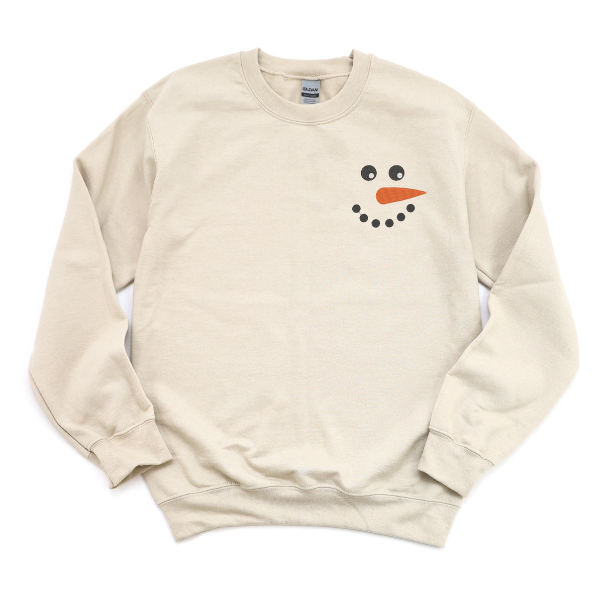 Embroidered Snowman Face - Women's Graphic Sweatshirt