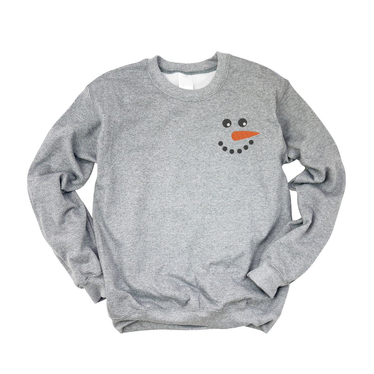 Embroidered Snowman Face - Women's Graphic Sweatshirt