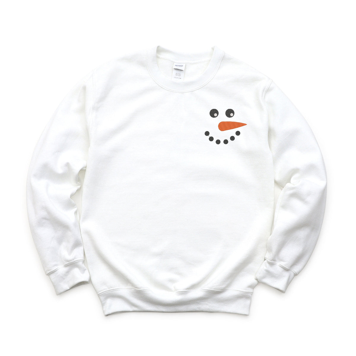 Embroidered Snowman Face - Women's Graphic Sweatshirt