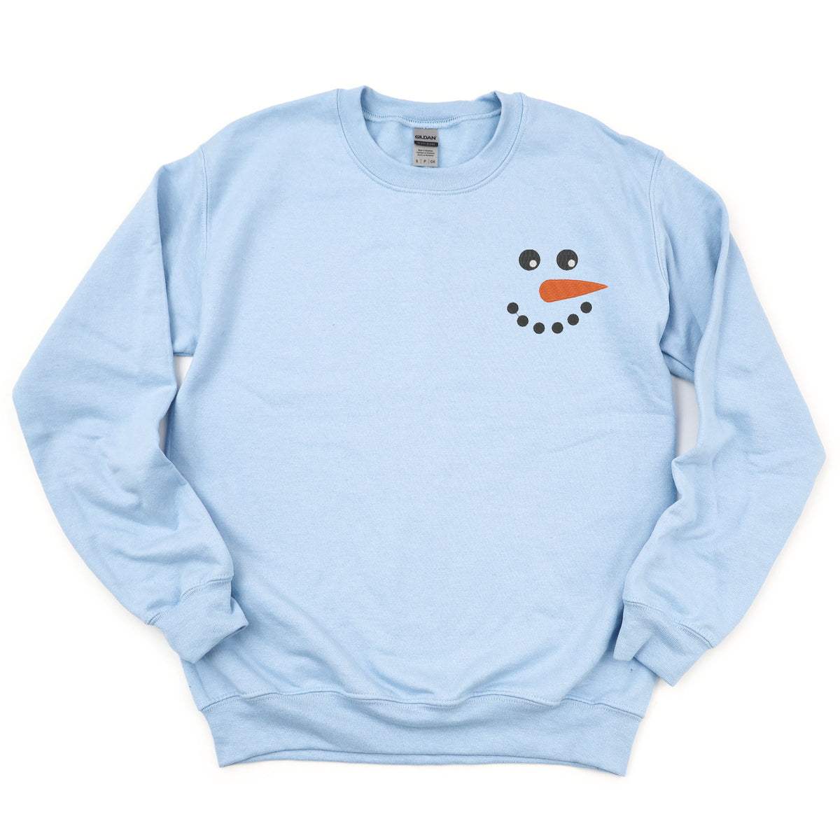 Embroidered Snowman Face - Women's Graphic Sweatshirt