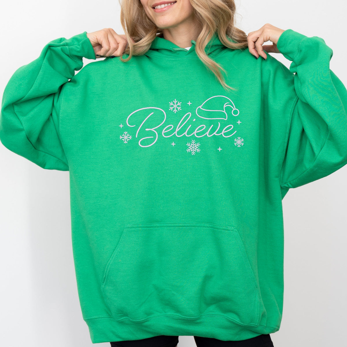 Embroidered Believe Snowflake - Women's Graphic Hoodie