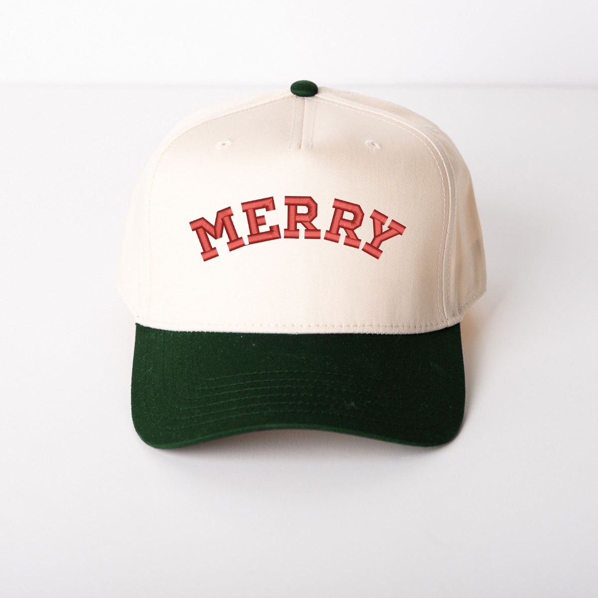 Embroidered Merry Arched - Women's Canvas Trucker Hat
