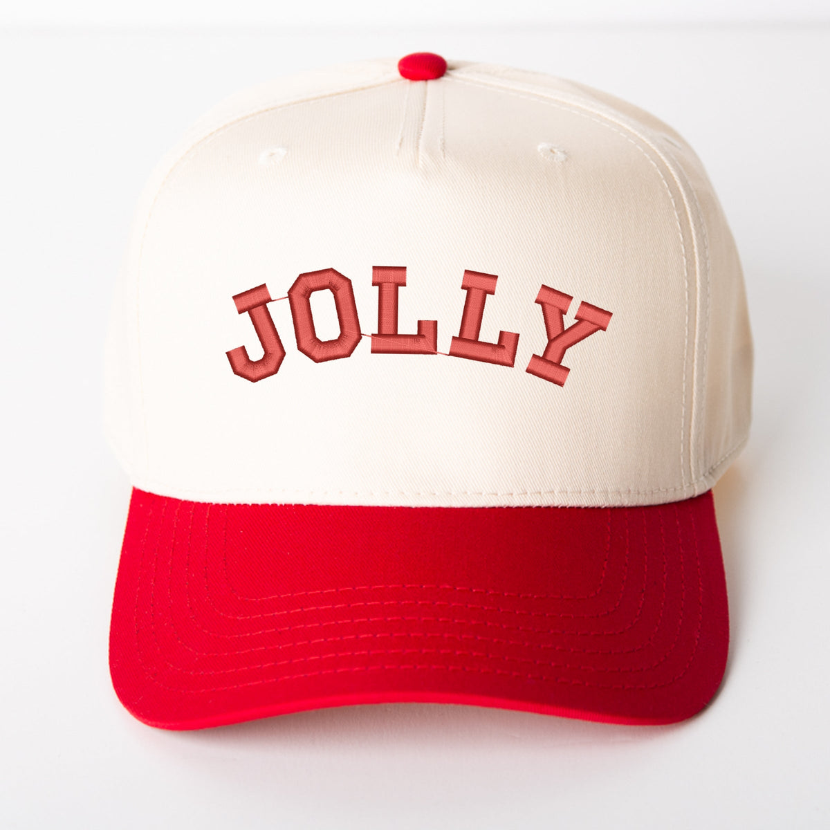 Embroidered Jolly Arched - Women's Canvas Trucker Hat