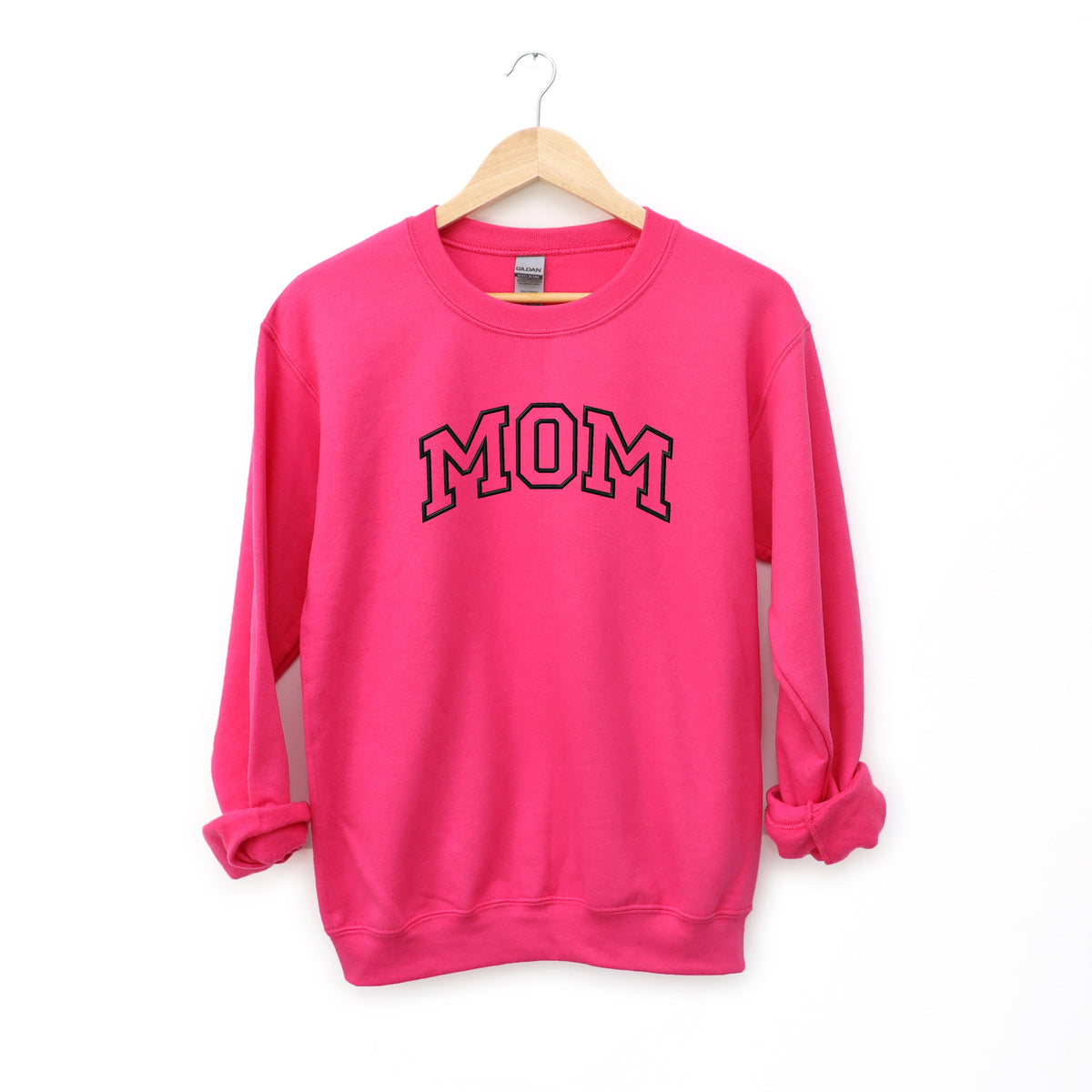 Embroidered Mom Varsity Outline - Women's Graphic Sweatshirt