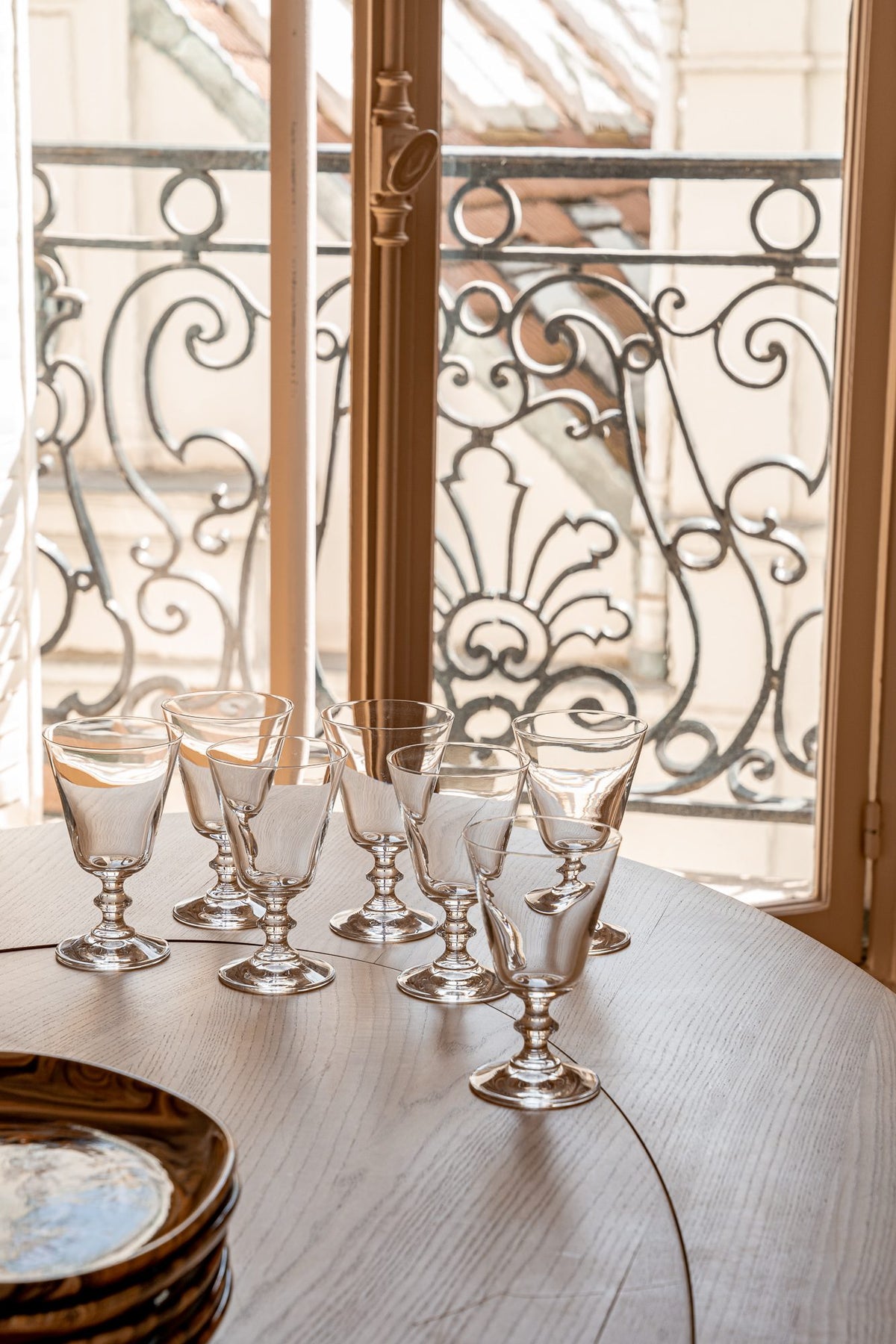 Set of 9 English Rose Water Glasses